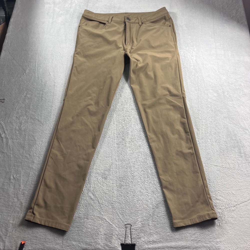 Lululemon ABC Slim Fit Pant 34 Khaki Tan Warpstreme 5-Pocket LM5971S